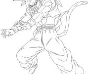 Coloriage Gogeta en attaque corps entier