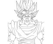 Coloriage Gogeta en criant
