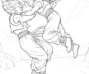 Coloriage Gogeta et Goku