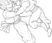 Coloriage Gogeta et son ennemi