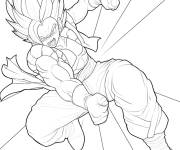 Coloriage Gogeta fait preuve de force