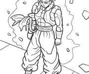 Coloriage Gogeta fixe du regard