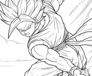 Coloriage Gogeta lance son attaque