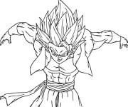 Coloriage et dessins gratuit Gogeta pr&ecirc;t a attaquer à imprimer