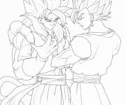 Coloriage Gogeta SSJ4 et Vegito SSB