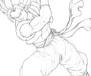Coloriage Gogeta sur le champ de bataille