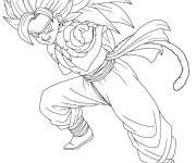 Coloriage GT Gogeta r&eacute;pond &agrave; l'attaque