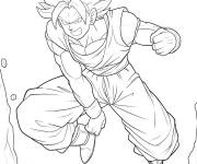 Coloriage Guerrier de l'anime Gogeta