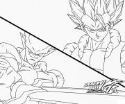 Coloriage Janemba contre Gogeta dans un combat de Dragon Ball Z