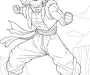 Coloriage La transformation de Gogeta