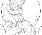 Coloriage La vague ultime de Gogeta