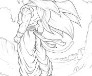 Coloriage Le calme de Gogeta dans le chaos du combat