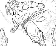 Coloriage Le combat f&eacute;roce de Gogeta