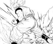 Coloriage Le coup de gr&acirc;ce de Gogeta