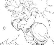 Coloriage Le guerrier Gogeta en champ d'&eacute;nergie