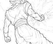 Coloriage Sc&egrave;ne de dos de Gogeta