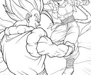 Coloriage Shenron contre Gogeta