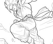 Coloriage Technique d'attaque de Gogeta