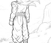 Coloriage Vue de dos de Gogeta