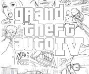 Coloriage Couverture de Grand Theft Auto IV de Rockstar Games