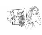 Coloriage et dessins gratuit Fille dans le poster GTA 5 à imprimer