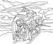 Coloriage Gang dans un h&eacute;licopt&egrave;re GTA V