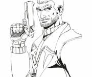 Coloriage et dessins gratuit Guy de GTA avec un pistolet à imprimer
