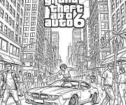 Coloriage Imagination du jeu Grand Theft Auto 6