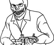 Coloriage et dessins gratuit L'homme masqu&eacute; en cr&acirc;ne de GTA V à imprimer