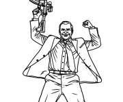 Coloriage Michael de GTA en pose de victoire triomphante