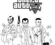 Coloriage Personnages de GTA 5 style bande anim&eacute;e