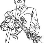 Coloriage et dessins gratuit Personne arm&eacute; de GTA5 à imprimer