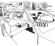 Coloriage et dessins gratuit Poursuite dans GTA à imprimer