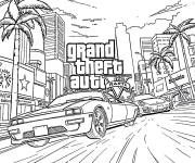 Coloriage Poursuite Grand Theft Auto 5