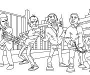 Coloriage Sc&egrave;ne de GTA 5 style dessin anim&eacute;