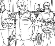 Coloriage Trevor CJ et Michael GTA V