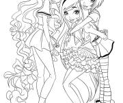 Coloriage Dessin anim&eacute; Rose Astoria et Joy Gulli