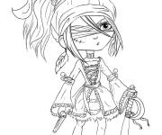 Coloriage Fille pirate de dessin anim&eacute; sur Gulli