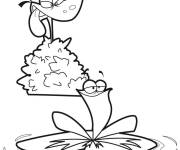 Coloriage Frog et Fou Furet dessin animé pour enfant