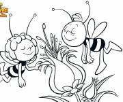 Coloriage Les abeilles Maya et Willy de dessin animé