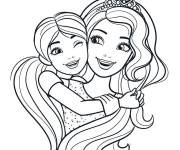 Coloriage Les amies Barbie et Chelsea au Royaume Arc en Ciel Gulli