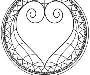 Coloriage Mandala c&oelig;ur Gulli