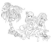 Coloriage Personnages de Friends sur la plage