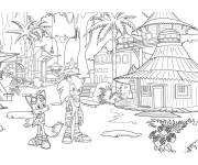 Coloriage Sc&egrave;ne de dessin anim&eacute; Sonic et Tails sur Gulli