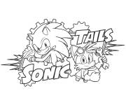 Coloriage Tails et Sonic cartoon sur Gulli