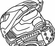 Coloriage Casque Halo Master Chief simple