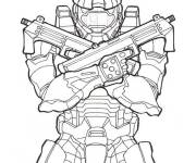 Coloriage Combattant de Halo stylis&eacute;