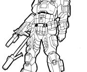 Coloriage Combattant Halo 3 ODST