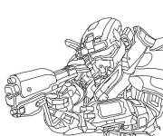 Coloriage Combattant qui vise son fus&eacute;e dans Halo