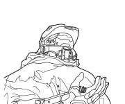 Coloriage et dessins gratuit Ennemies dans jeu Halo à imprimer